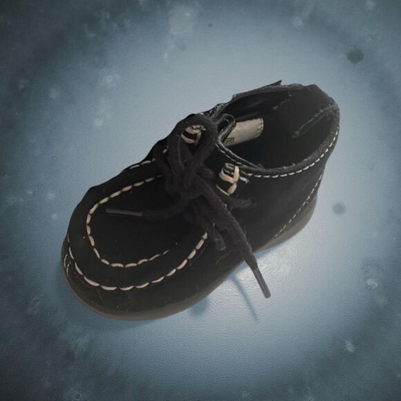 Infant Gymboree Faux Suede Danny Black Dress Shoes Size 4 - Picture 1 of 6